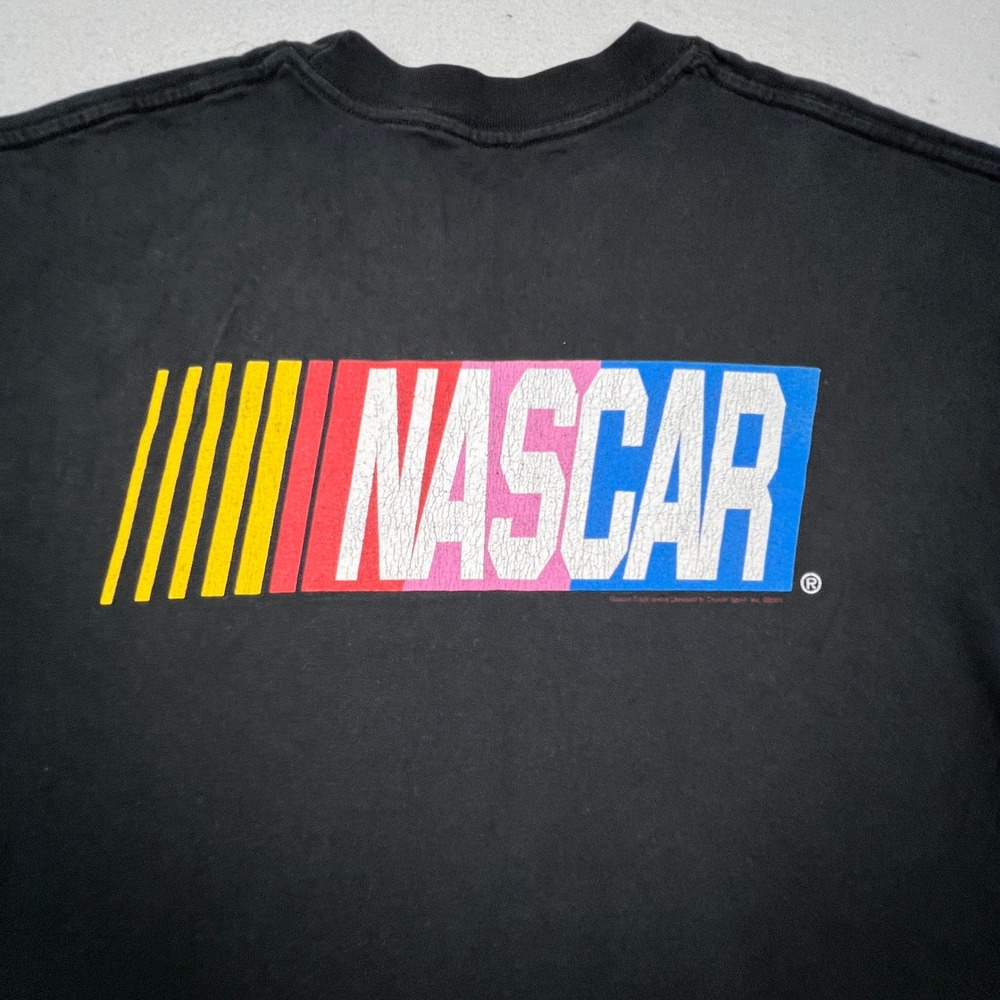 NASCAR Graphic T-Shirt Mens XL Black 2001 Vintage Racing Logo Streetwear Tee